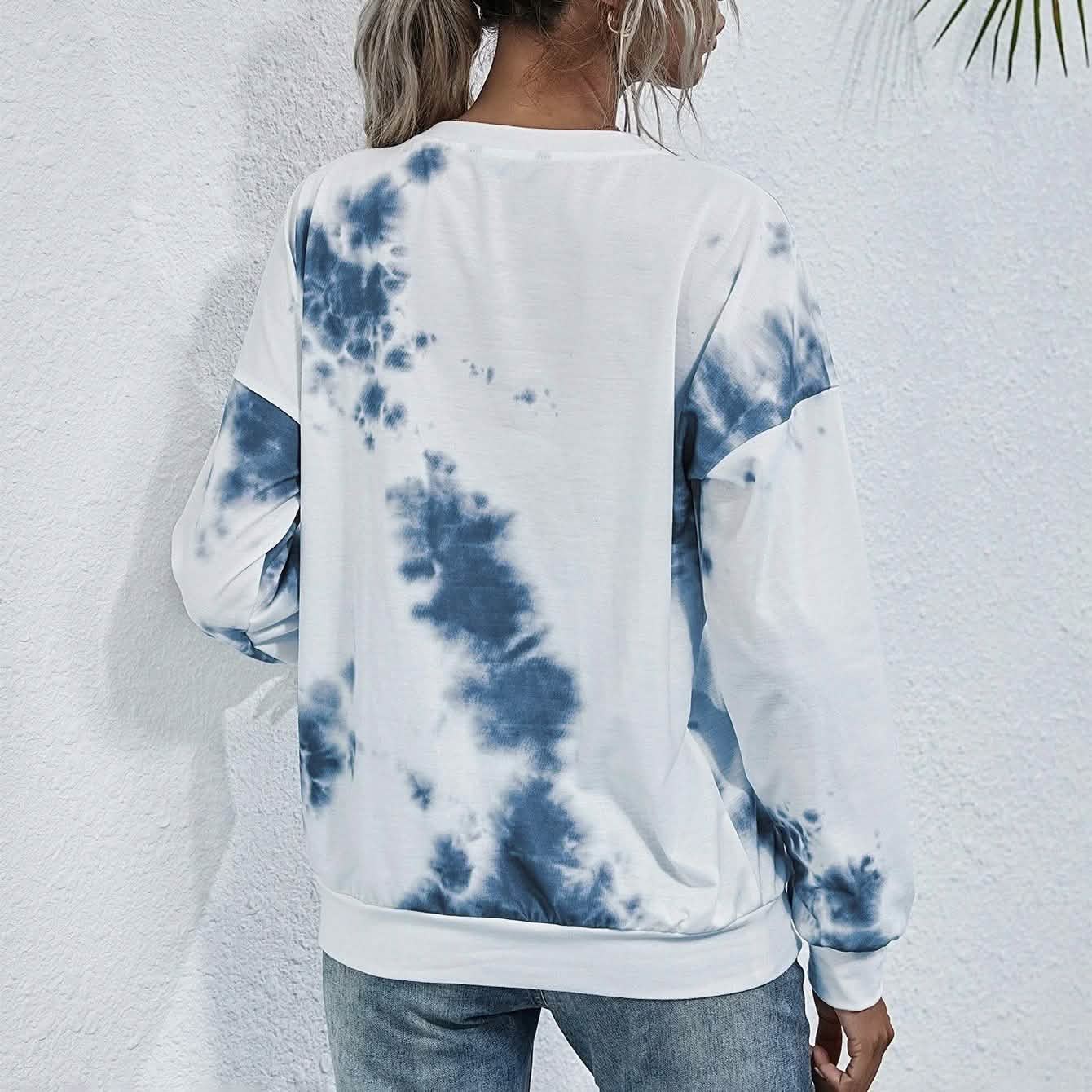 Tie Dye Round Neck Sweatshirt