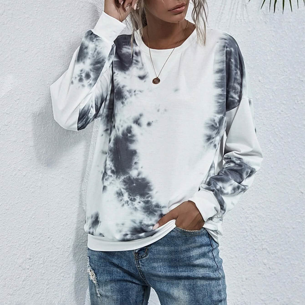 Tie Dye Round Neck Sweatshirt
