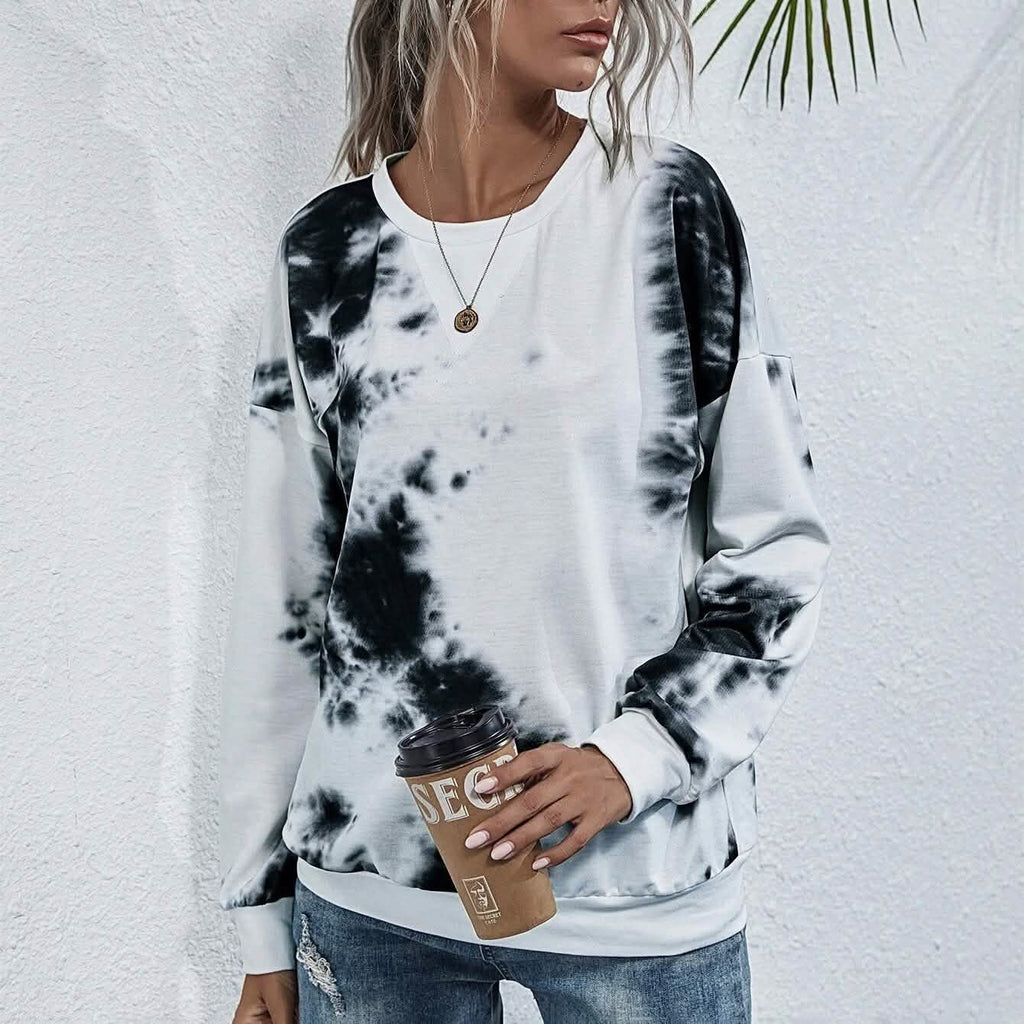 Tie Dye Round Neck Sweatshirt