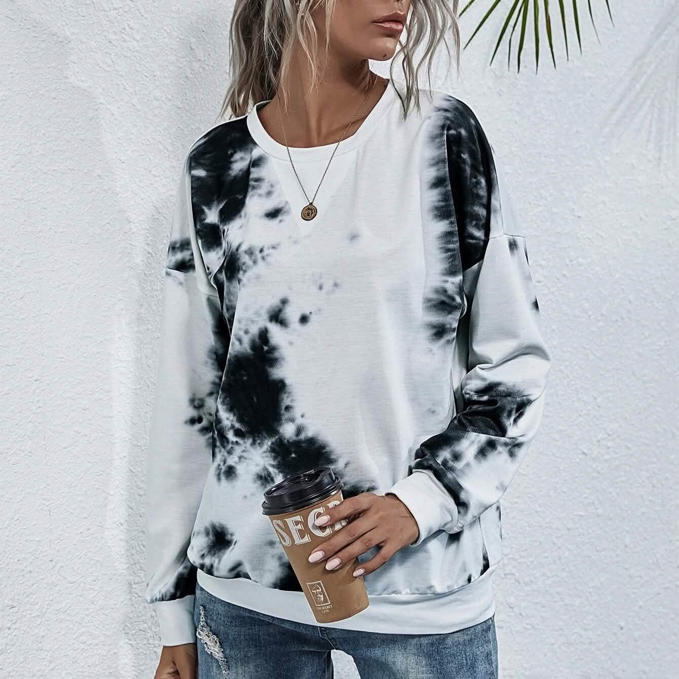 Tie Dye Round Neck Sweatshirt