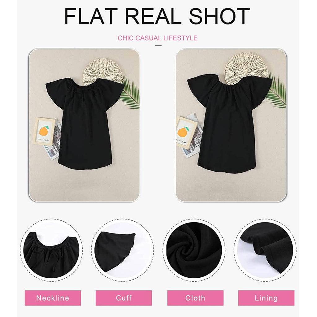 Women's Casual Boho V Neck Tops Drawstring T Shirt