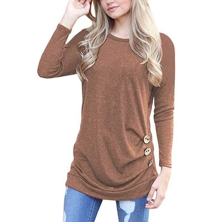 Women's Casual Long Sleeve Tunic Tops