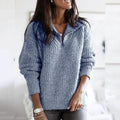 Women's Pullover Sweater Zipper Solid Color Basic Casual Long Sleeve Sweater Cardigans