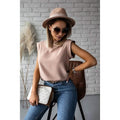 Women's Solid Color Patchwork Stand Collar Top